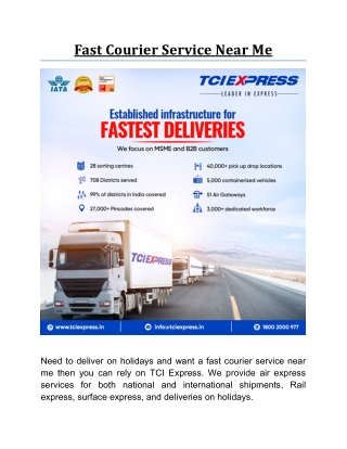 Fast Courier Service Near Me