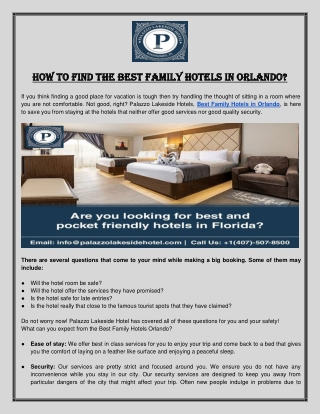 Best Family Hotels in Orlando