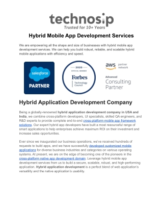 Hybrid Mobile App Development Services