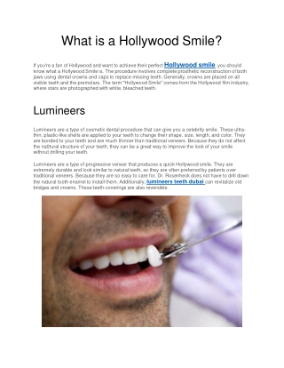 What is a Hollywood Smile?