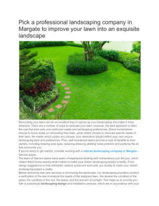 Pick a professional landscaping company in Margate to improve your lawn into an exquisite landscape