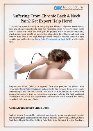 Neck Pain Treatment in East Delhi