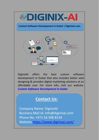 Custom Software Development in Dubai | Diginixai.com