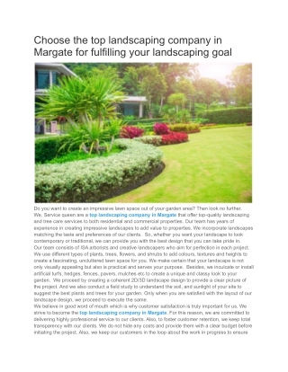 Choose the top landscaping company in Margate for fulfilling your landscaping goal