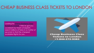 Cheapest Business Class Flights Tickets to London