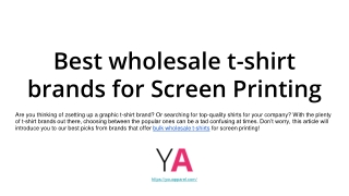 Best wholesale t-shirt brands for Screen Printing