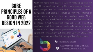 Core Principles Of A Good Web Design In 2022