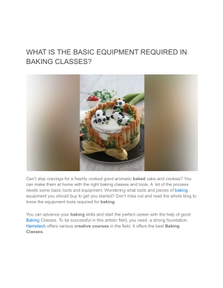 Basic Essential Tools for Baking Classes – Hamstech Baking Course