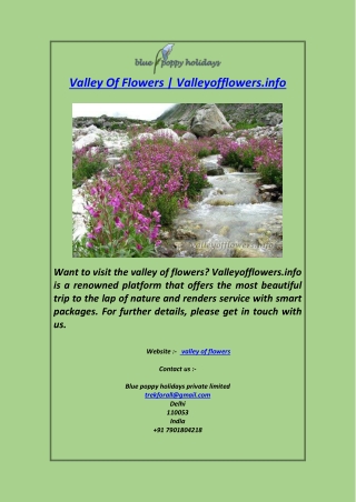 Valley Of Flowers  Valleyofflowers.info