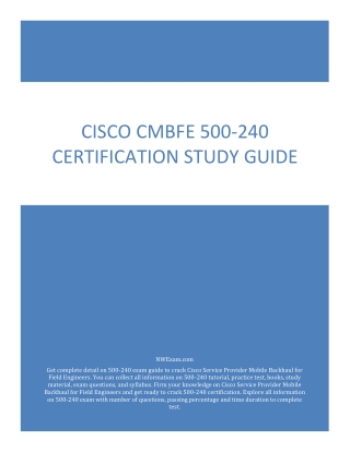 Cisco CMBFE 500-240 Certification Study Guide PDF