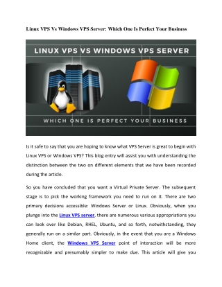 Linux VPS Vs Windows VPS Server: Which One Is Perfect Your Business