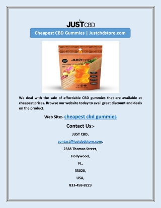 Cheapest CBD Gummies | Justcbdstore.com