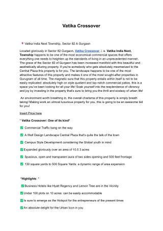 Vatika Crossover PDF 2