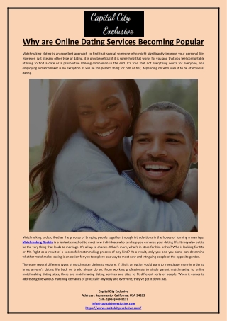 Why are Online Dating Services Becoming Popular