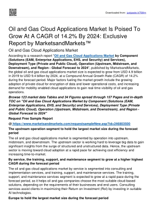 Oil and Gas Cloud Applications Market worth USD 9.4 billion by 2024 -MnM