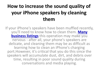 How to increase the sound quality of your iPhone speakers by cleaning them