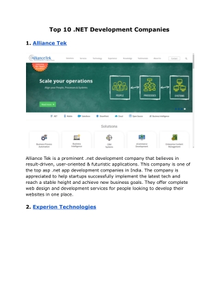 Top 10 .NET Development Companies
