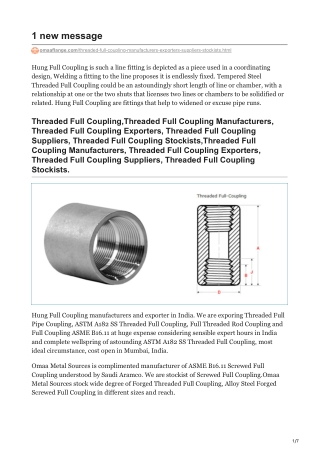 Threaded Full Coupling Suppliers In India