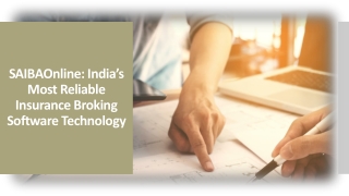 SAIBAOnline: India’s Most Reliable Insurance Broking Software Technology