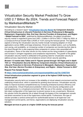 Virtualization Security Market To Achieve A High CAGR Of 15.6% by 2024: MnM