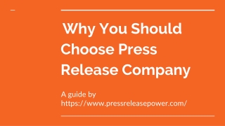 Why You Should Choose Press Release Company