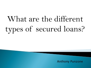 Anthony Punzone - What are the different types of secured loans?