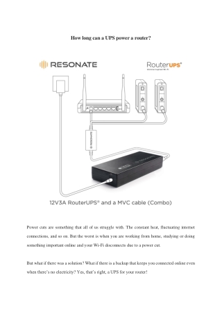 How long can a UPS power a router?