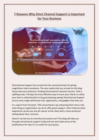 7 Reasons Why Omni  Channel Support is Important for Your Business