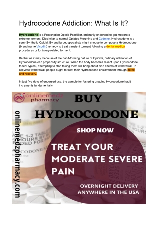Buy Hydrocodone Addiction_ What Is It
