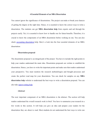 4 Essential Elements of an MBA Dissertation.docx