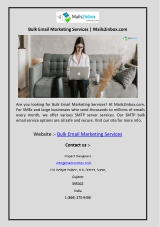 Bulk Email Marketing Services | Mails2inbox.com