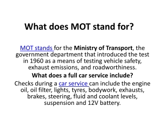 What does MOT stand for