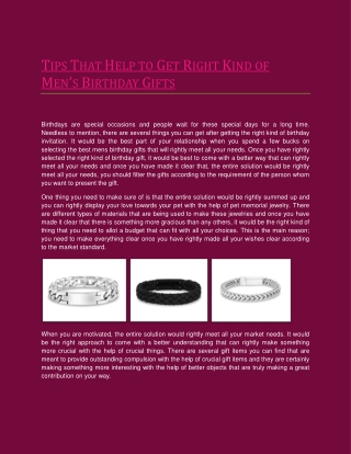 Tips That Help to Get Right Kind of Men’s Birthday Gifts