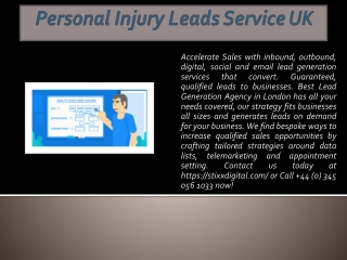 Personal Injury Leads Service UK