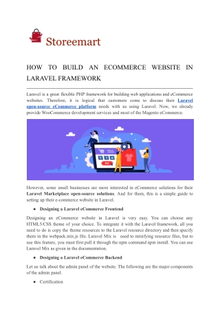 How to Build an Ecommerce Website in Laravel Framework