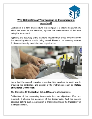 Why Calibration of Your Measuring Instruments is Important?