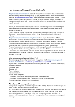 Acupressure Massage (Swasthik) - Google Docs