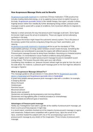 Acupressure Massage (Swasthik) - Google Docs