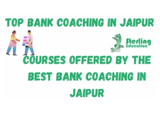 Best Bank Coaching In Jaipur Sterling Education