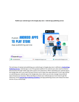 Android App Publishing Service