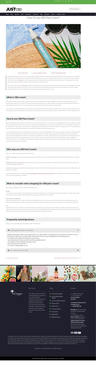 How To Use CBD Pain Cream