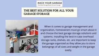 The best solution for all your garage storage