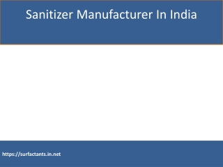 Hand Sanitizer In India