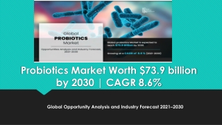 Probiotics Market - Industry Analysis, 2030