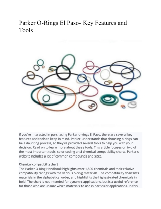 Parker O-Rings El Paso