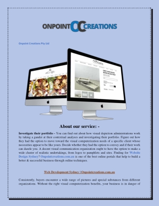 Web Development Sydney  Onpointcreations.com