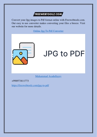 Online Jpg to Pdf Converter Freewebtoolz.com