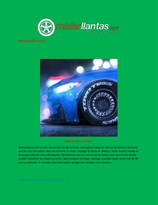 Venta de Llantas Nuevas   Misterllantas