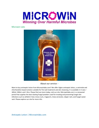 Antiseptic Lotion  Microwinlabs