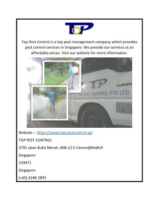 Best Pest Control Company in Singapore  Top-pestcontrol.sg